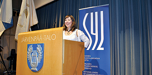 Katri Korolainen-Virkaj&auml;rvi iloitsee valinnastaan SYL:n puheenjohtajaksi marraskuun liittokokouksessa.