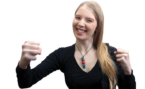 Jenni Juvonen iskee ainoastaan sanan s&auml;il&auml;ll&auml;.